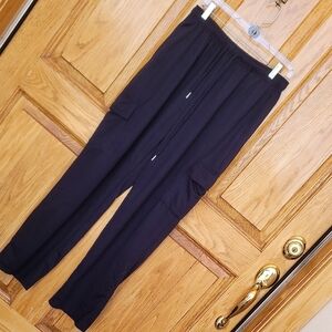 "Make Offer" Black Cargo Pants with Straight Leg Design
